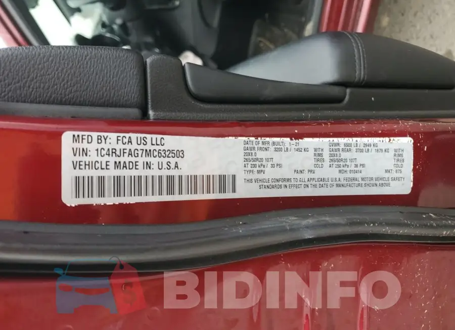 1C4RJFAG7MC632503 Photo# 13