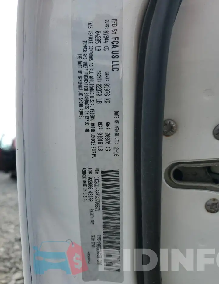 1C3CDFAAXGD706671 Photo# 12