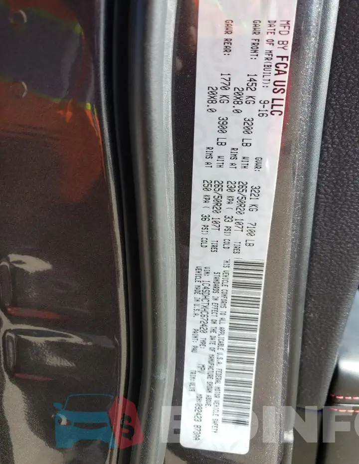 1C4SDHCTXHC672420 Photo# 13