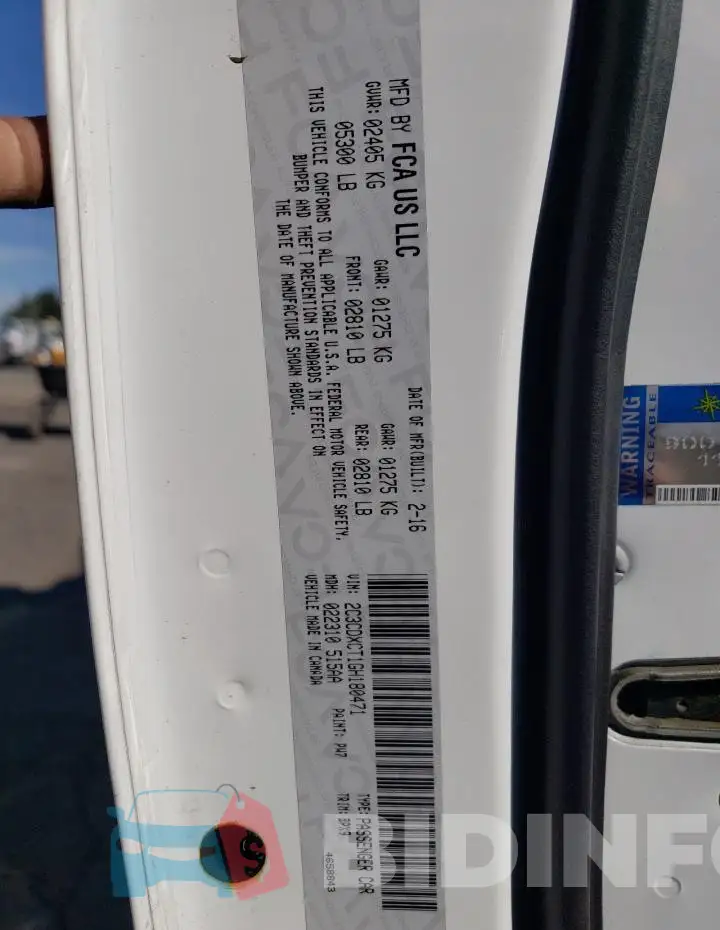 2C3CDXCT1GH180471 Photo# 13