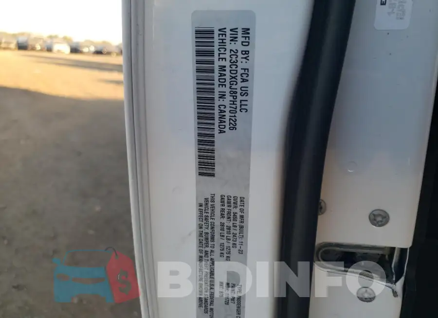 2C3CDXGJ8PH701226 Photo# 12