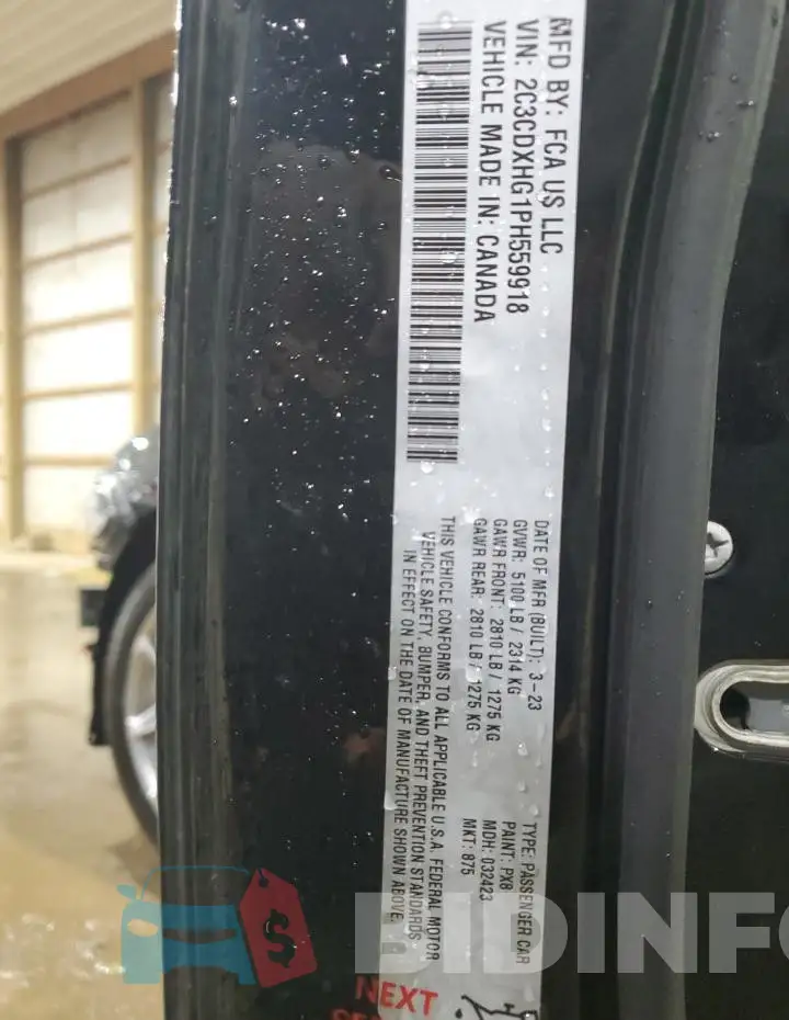 2C3CDXHG1PH559918 Photo# 12
