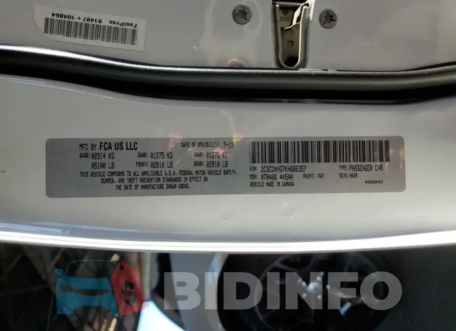 2C3CDXHG7KH686357 Photo# 12
