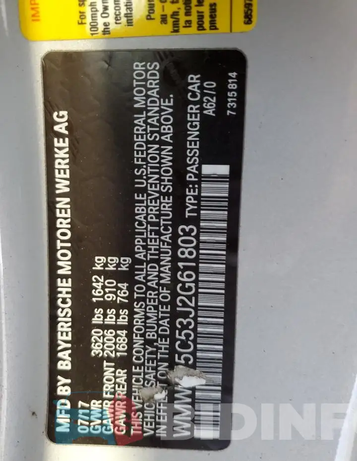 WMWXP5C53J2G61803 Photo# 12