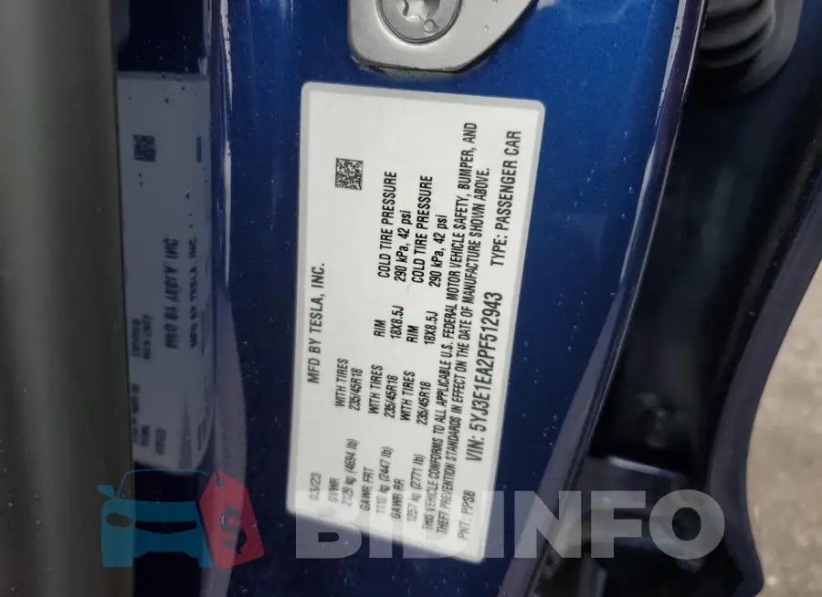 5YJ3E1EA2PF512943 Photo# 12