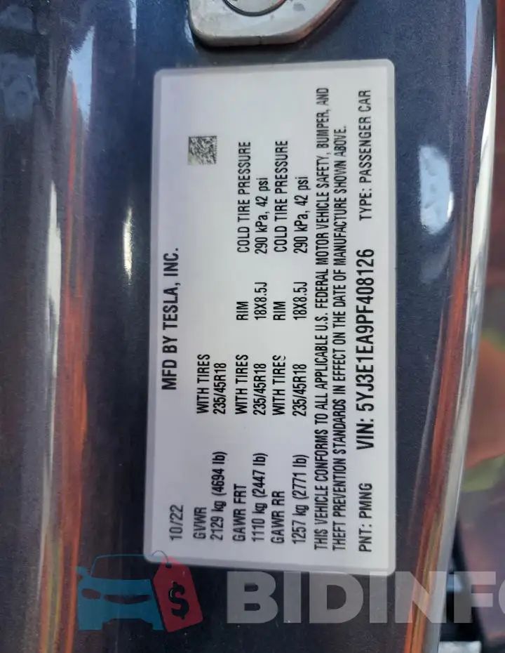 5YJ3E1EA9PF408126 Photo# 13