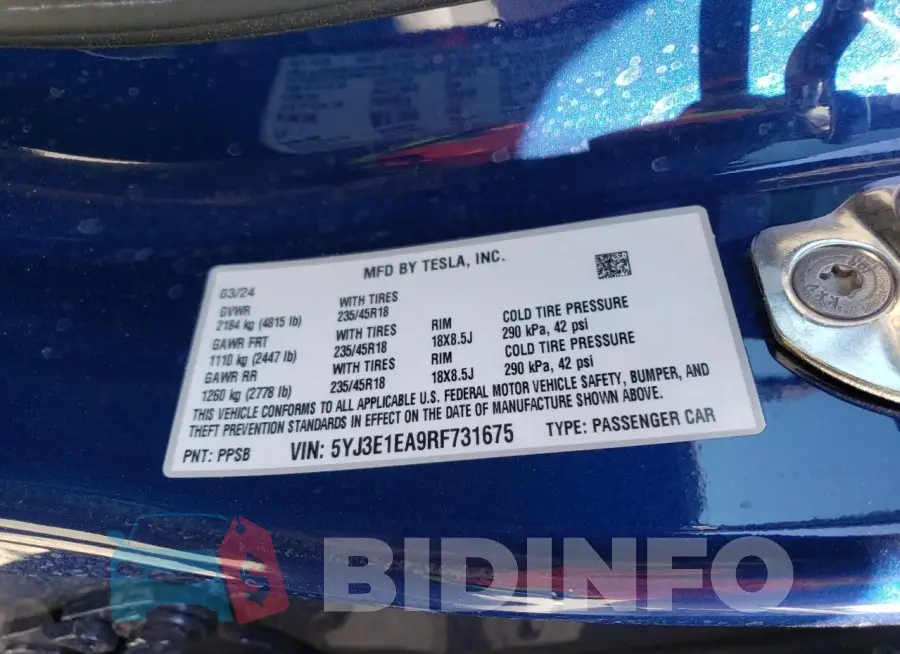 5YJ3E1EA9RF731675 Photo# 12