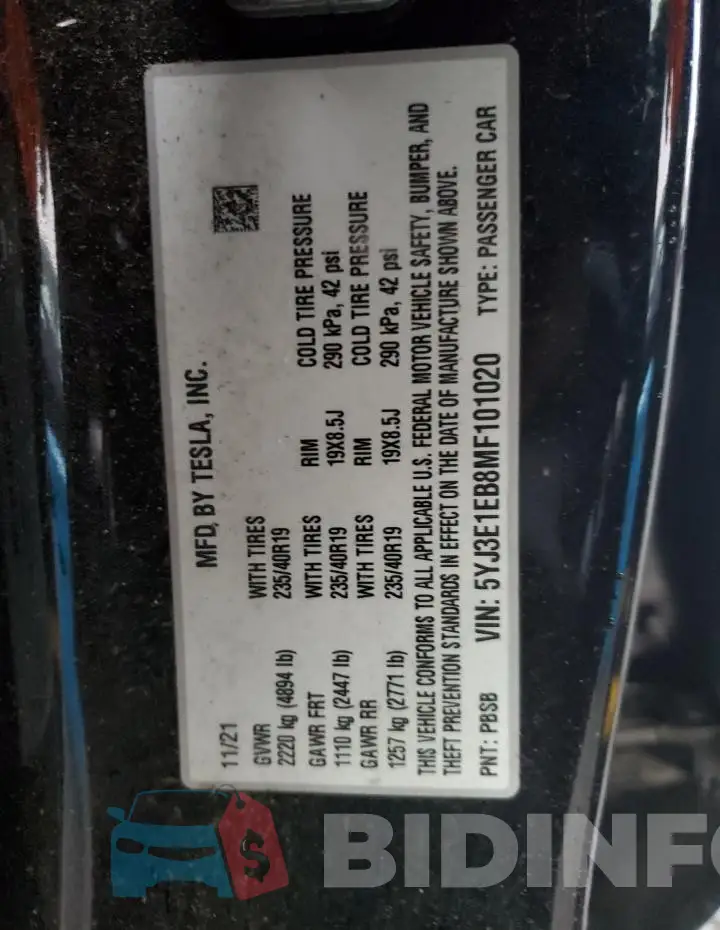 5YJ3E1EB8MF101020 Photo# 12