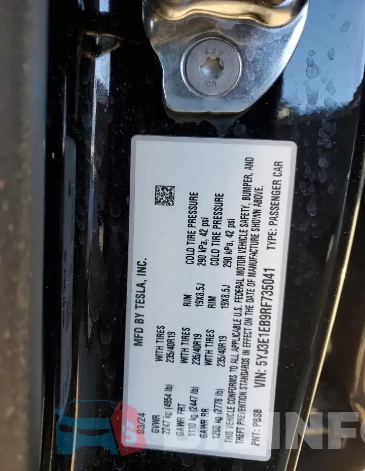 5YJ3E1EB9RF735041 Photo# 12