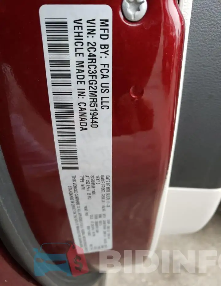 2C4RC3FG2MR519440 Photo# 13