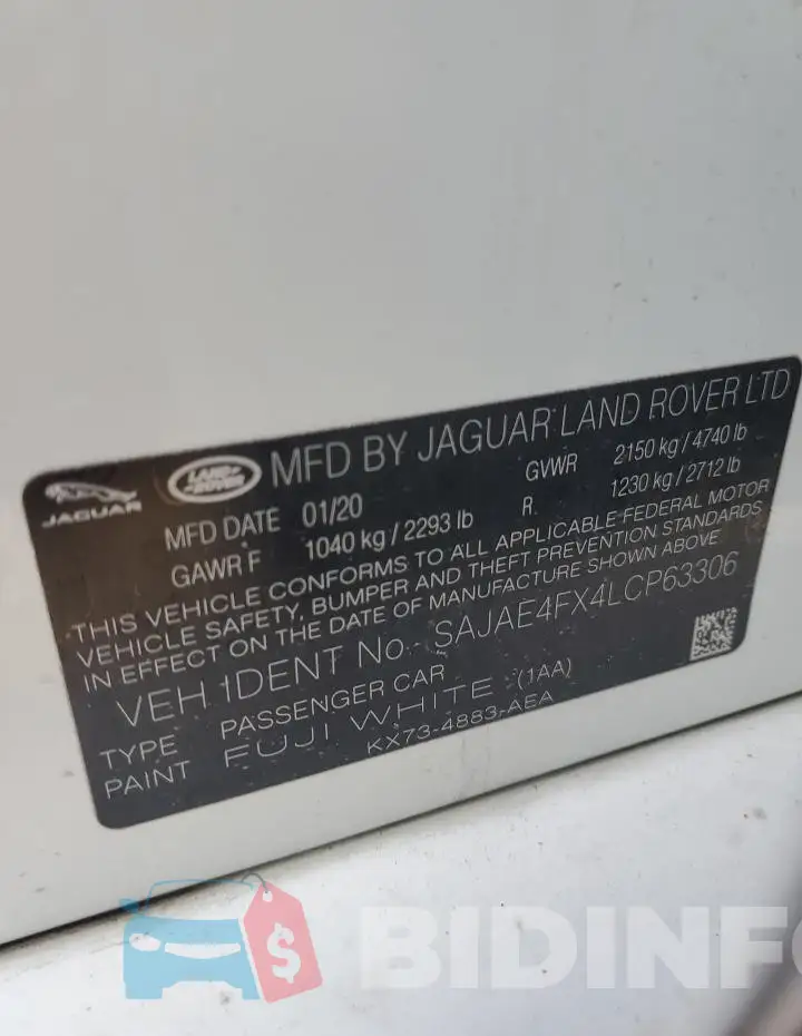 SAJAE4FX4LCP63306 Photo# 12