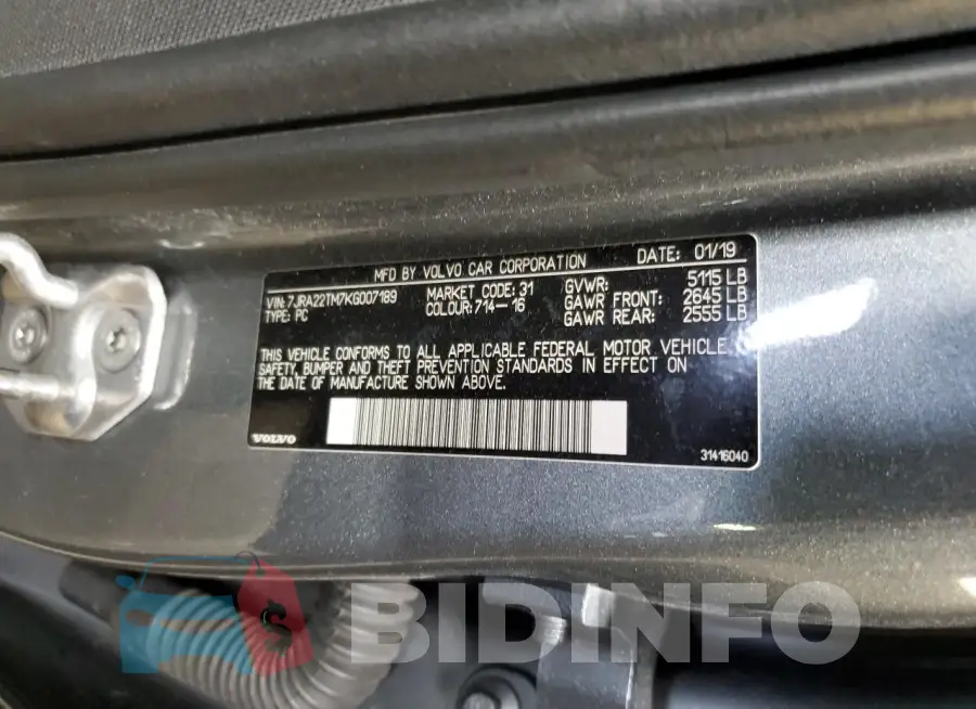 7JRA22TM7KG007189 Photo# 13