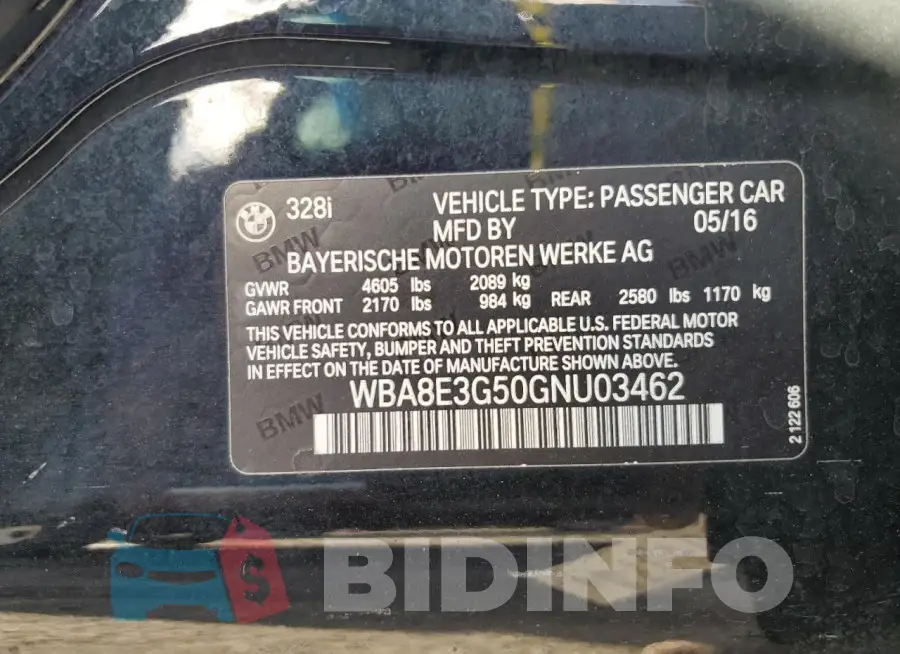 WBA8E3G50GNU03462 Photo# 12