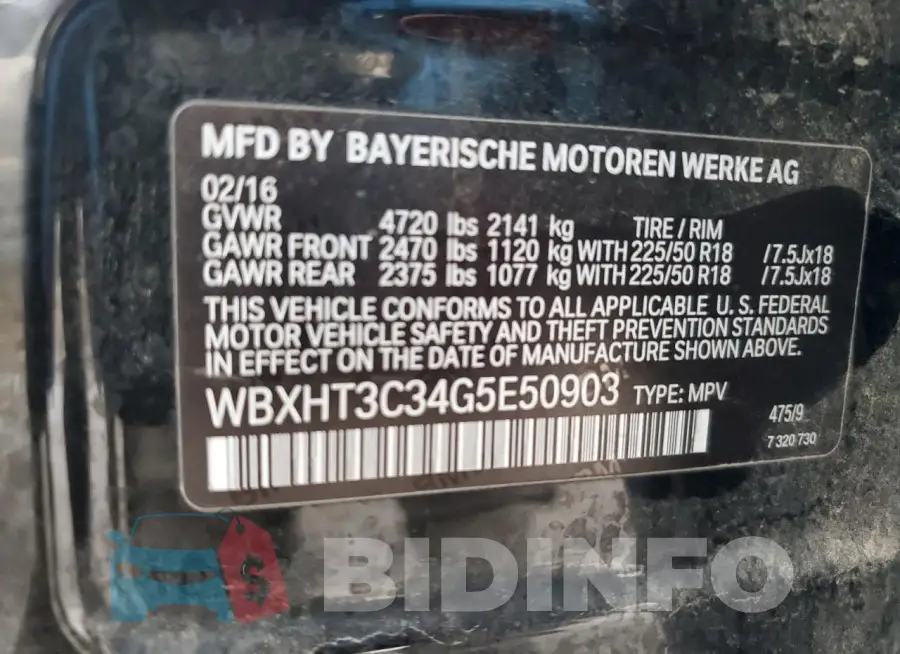 WBXHT3C34G5E50903 Photo# 13
