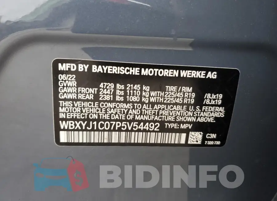 WBXYJ1C07P5V54492 Photo# 13