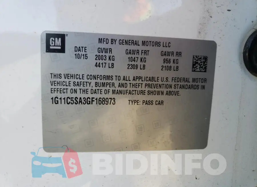 1G11C5SA3GF168973 Photo# 12