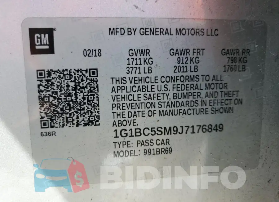 1G1BC5SM9J7176849 Photo# 12