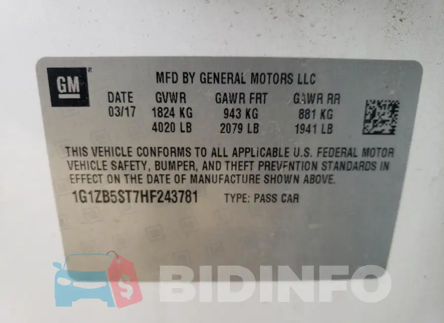 1G1ZB5ST7HF243781 Photo# 13