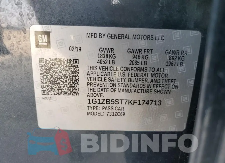 1G1ZB5ST7KF174713 Photo# 12