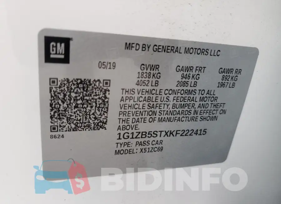 1G1ZB5STXKF222415 Photo# 12