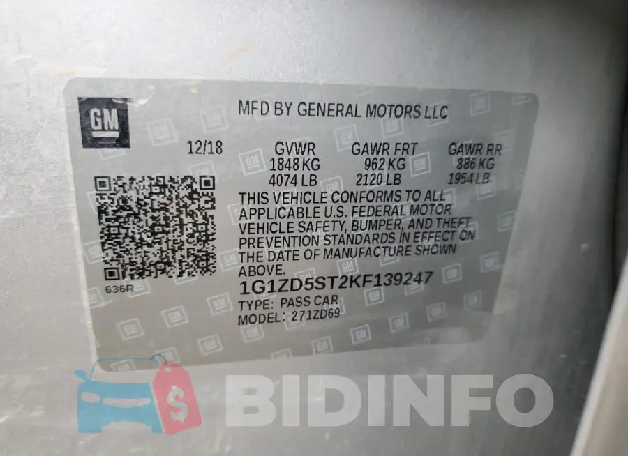 1G1ZD5ST2KF139247 Photo# 12