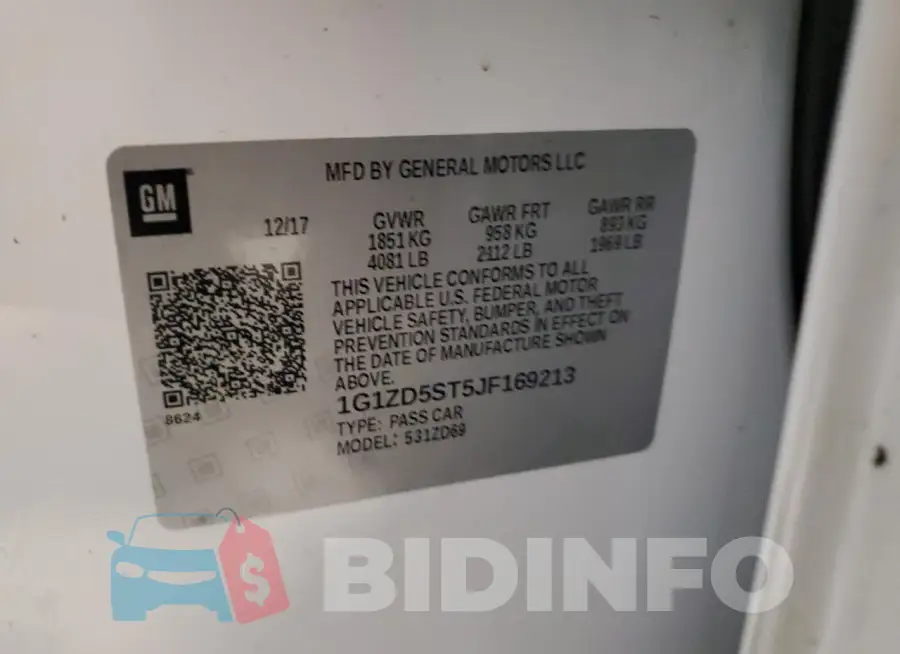1G1ZD5ST5JF169213 Photo# 13