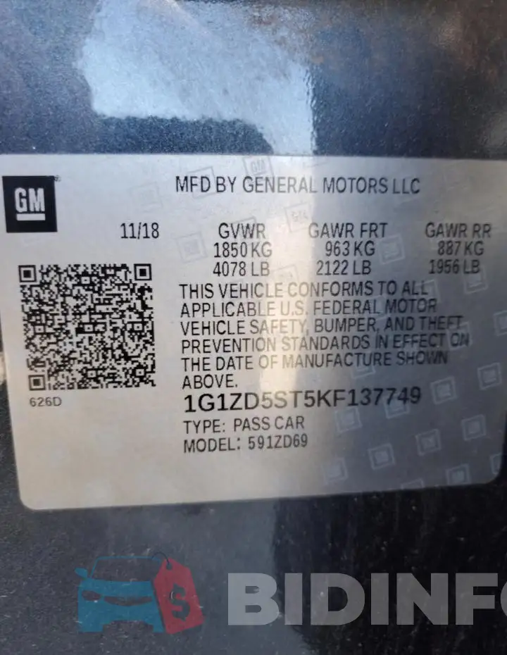 1G1ZD5ST5KF137749 Photo# 12