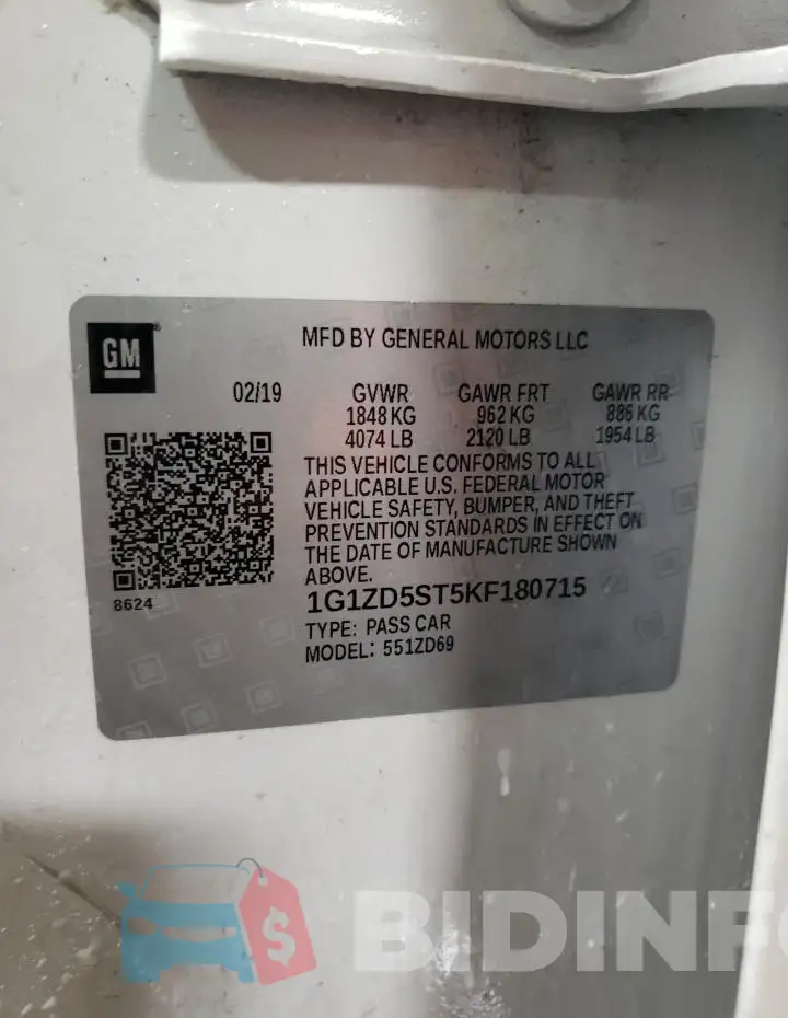1G1ZD5ST5KF180715 Photo# 13