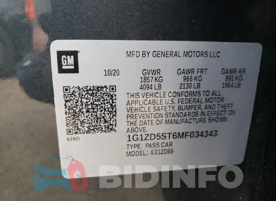 1G1ZD5ST6MF034343 Photo# 12