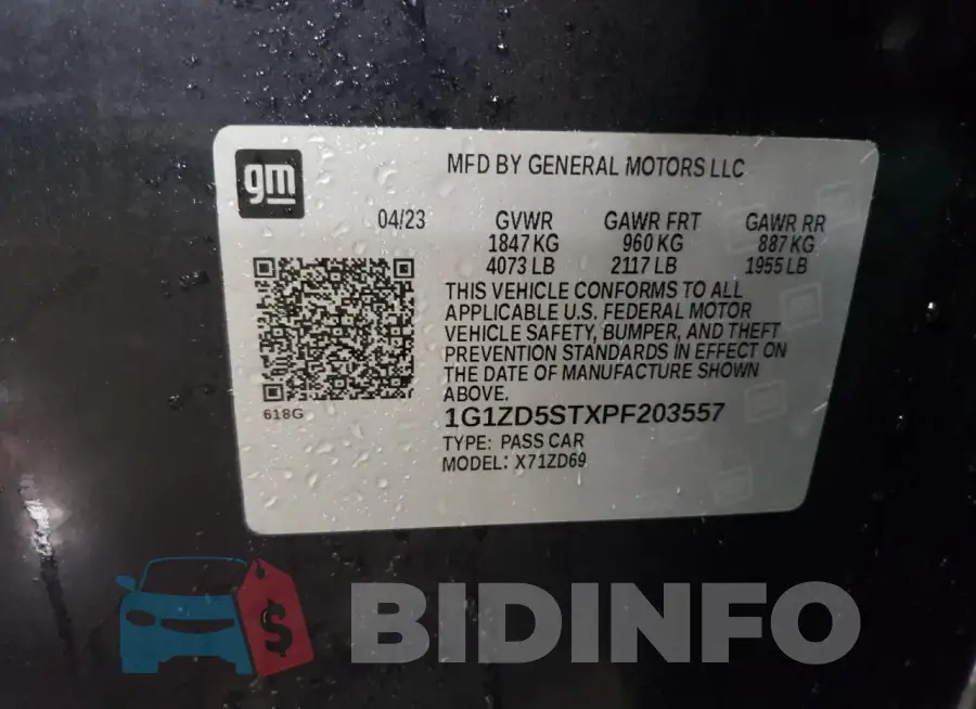 1G1ZD5STXPF203557 Photo# 13