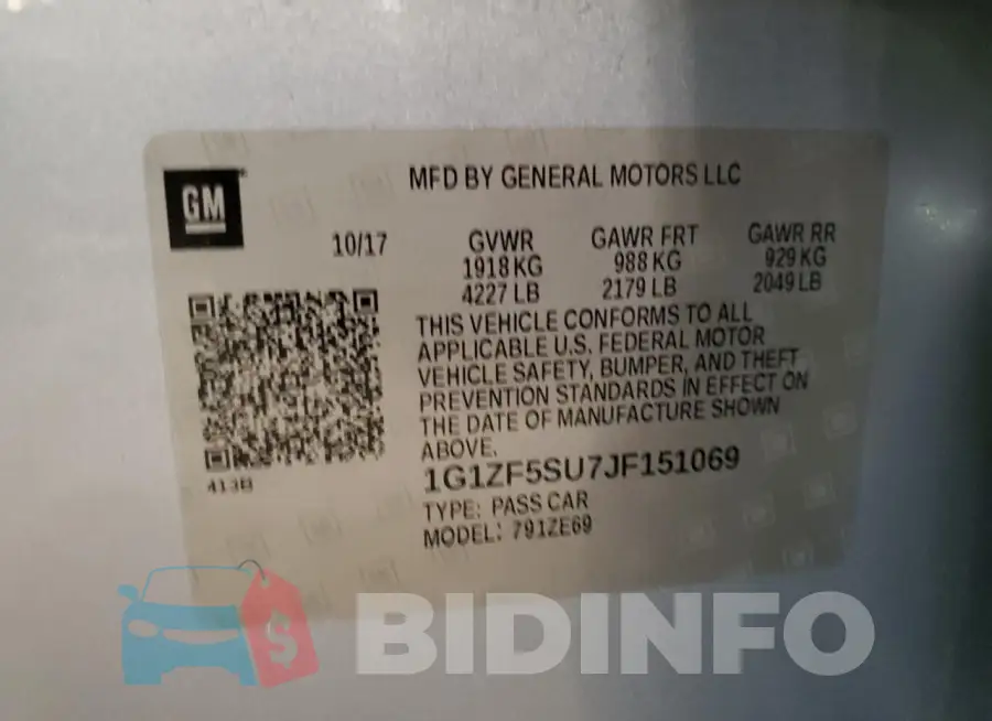 1G1ZF5SU7JF151069 Photo# 12