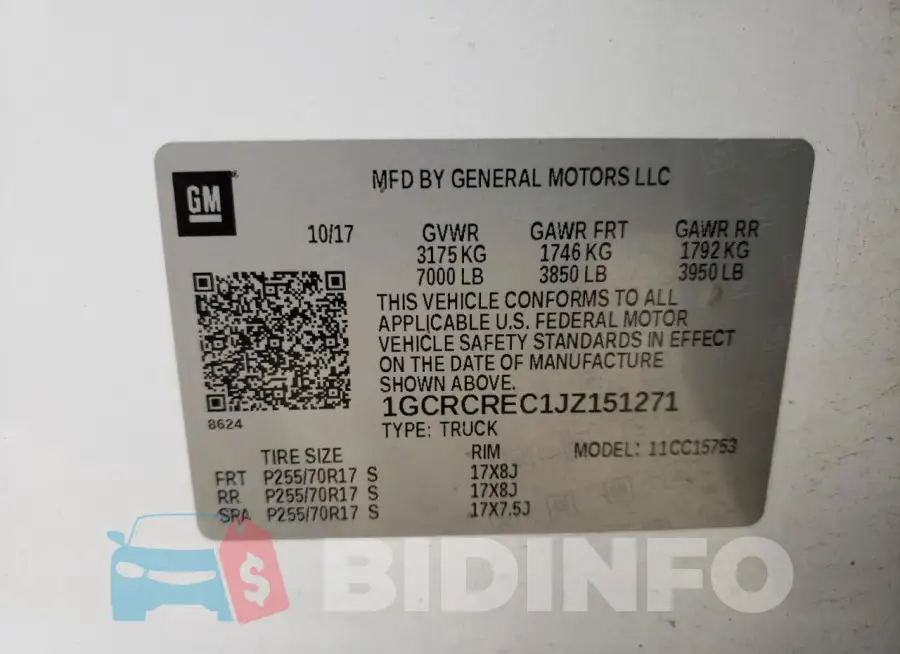 1GCRCREC1JZ151271 Photo# 12