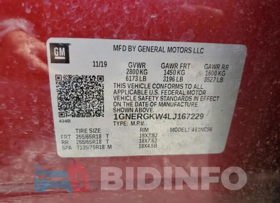 1GNERGKW4LJ167229 Photo# 13