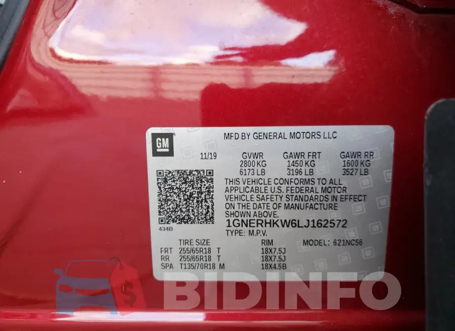 1GNERHKW6LJ162572 Photo# 13
