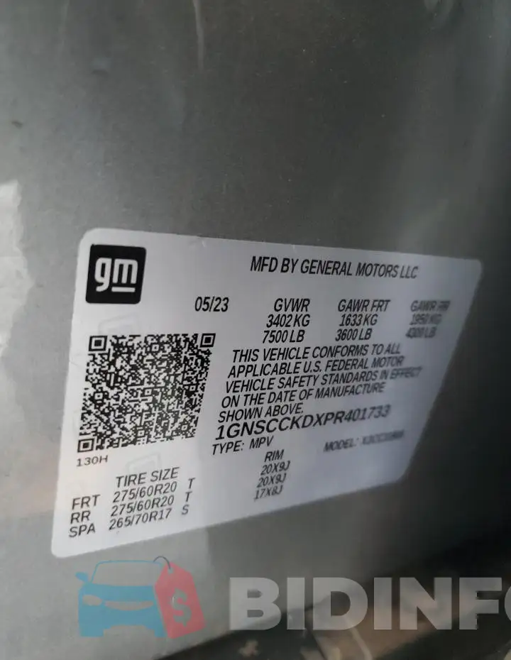 1GNSCCKDXPR401733 Photo# 13