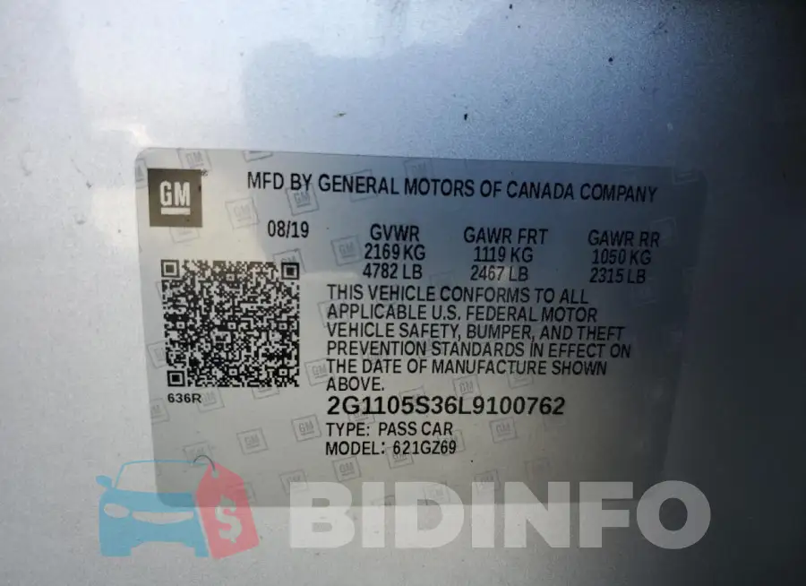 2G1105S36L9100762 Photo# 12