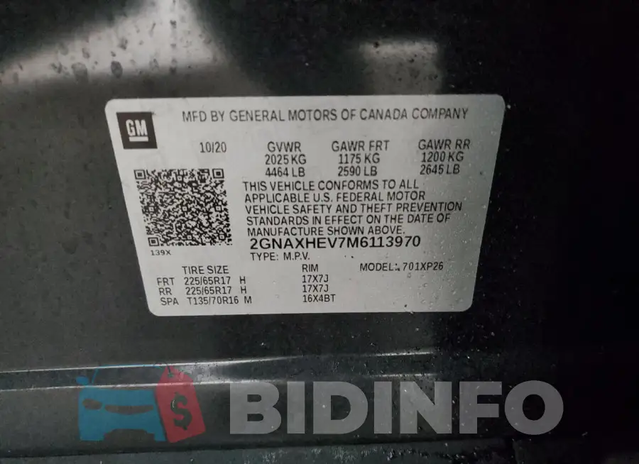 2GNAXHEV7M6113970 Photo# 14