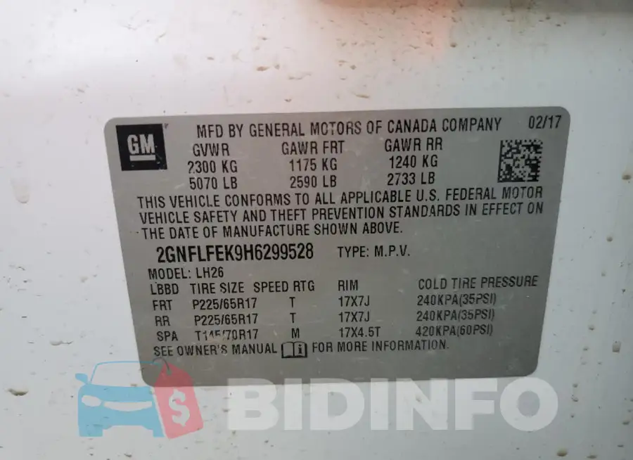 2GNFLFEK9H6299528 Photo# 14