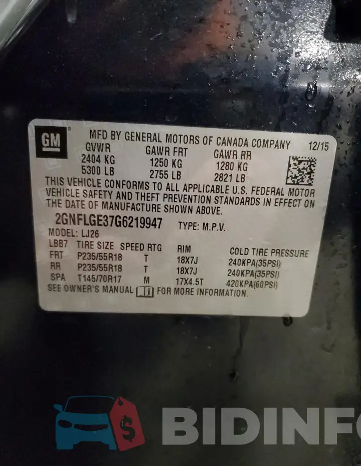 2GNFLGE37G6219947 Photo# 14