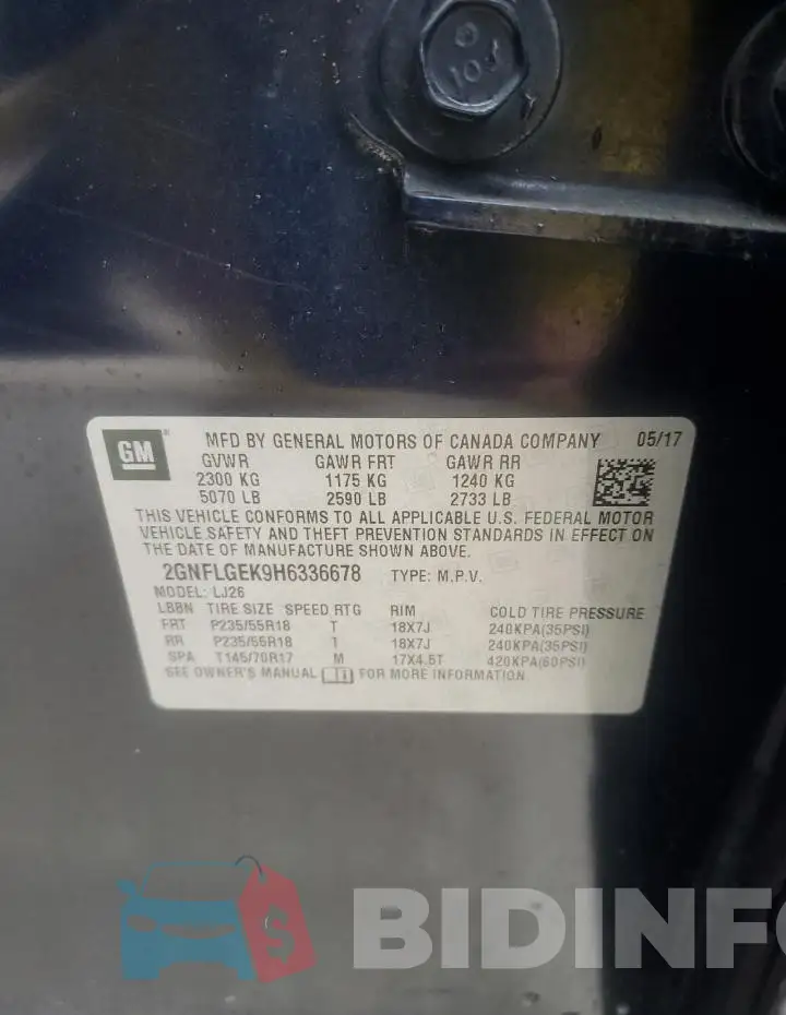 2GNFLGEK9H6336678 Photo# 14