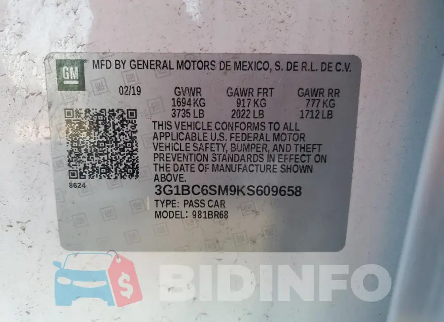 3G1BC6SM9KS609658 Photo# 13