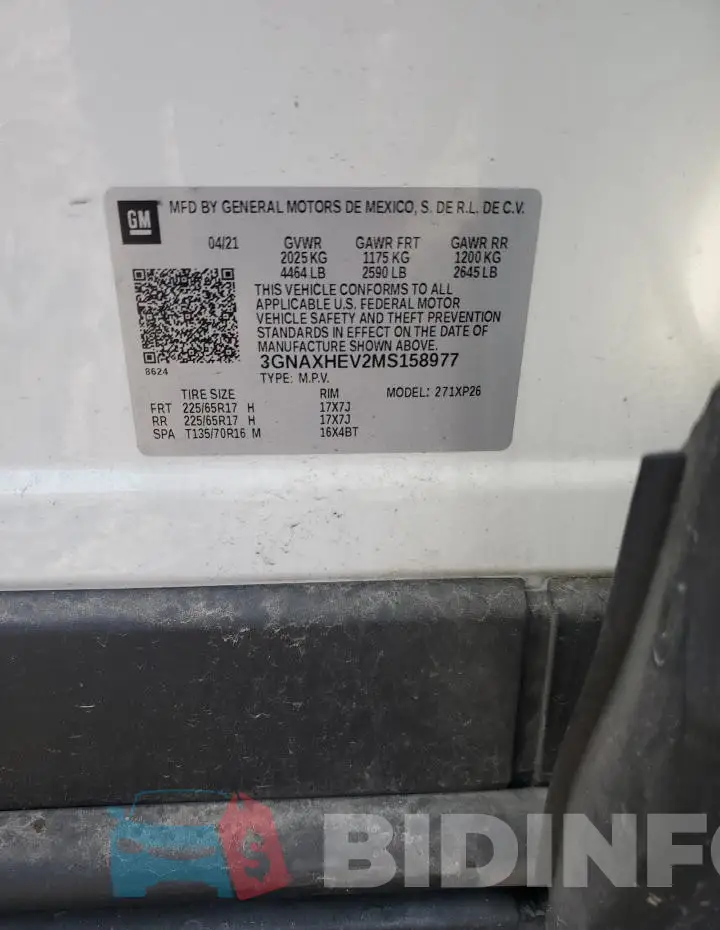 3GNAXHEV2MS158977 Photo# 12
