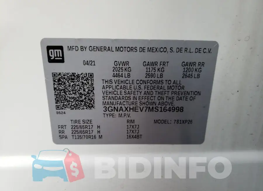 3GNAXHEV7MS164998 Photo# 12