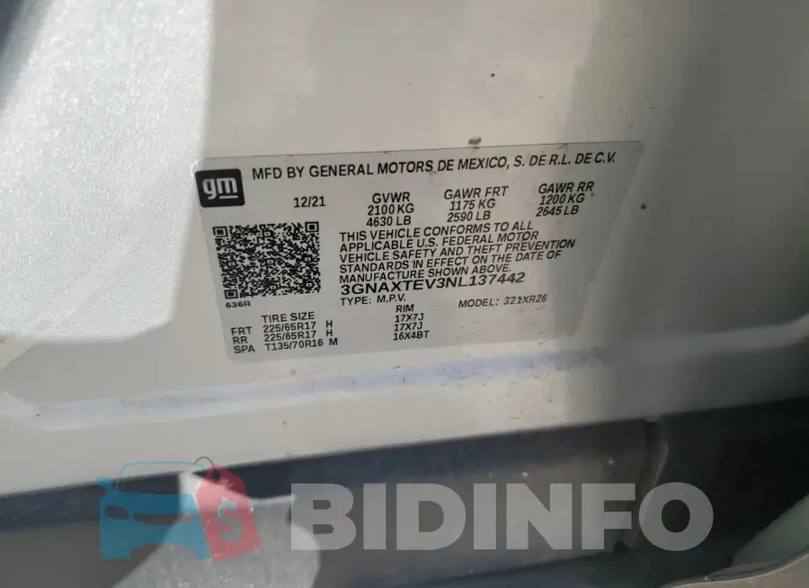 3GNAXTEV3NL137442 Photo# 13