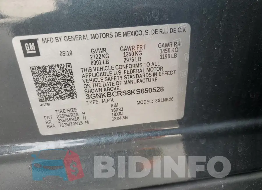 3GNKBCRS8KS650528 Photo# 13