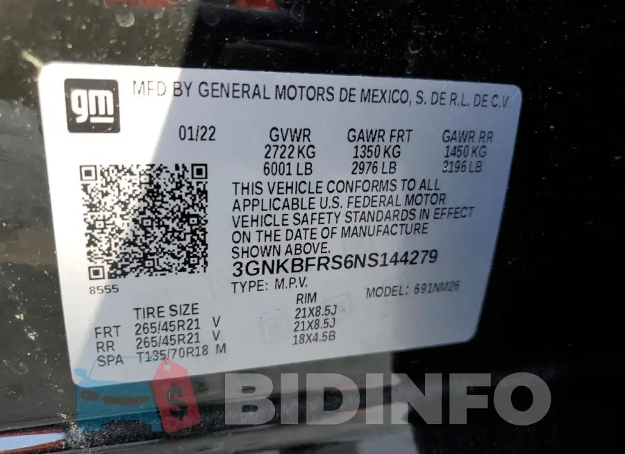 3GNKBFRS6NS144279 Photo# 14