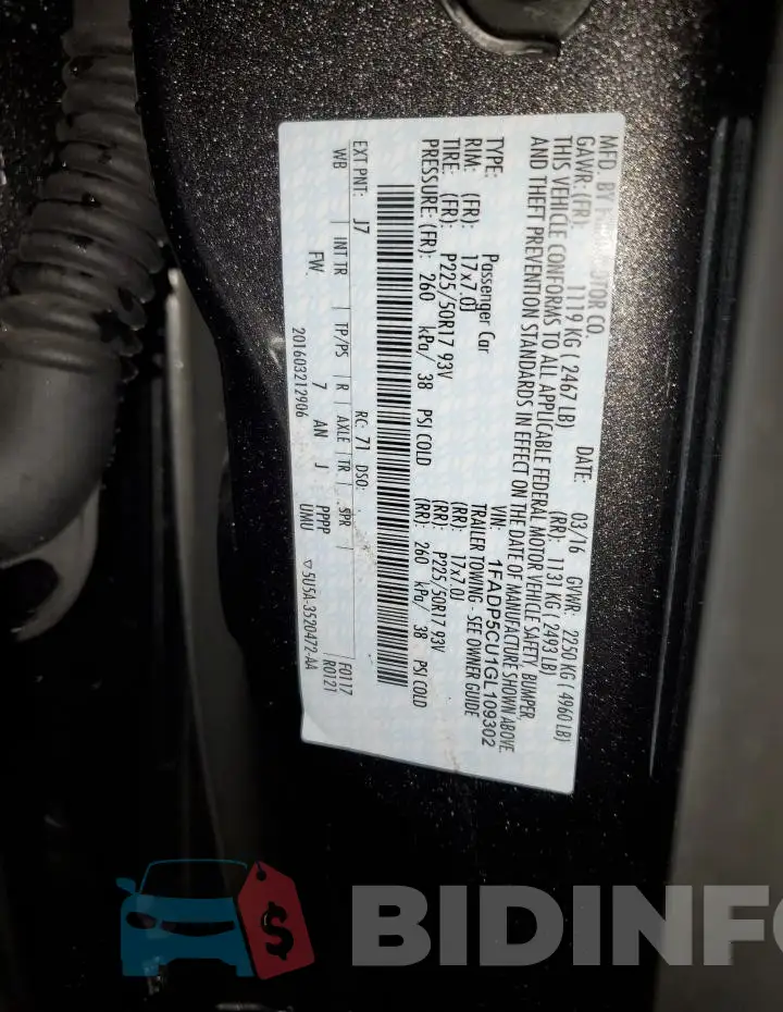 1FADP5CU1GL109302 Photo# 13