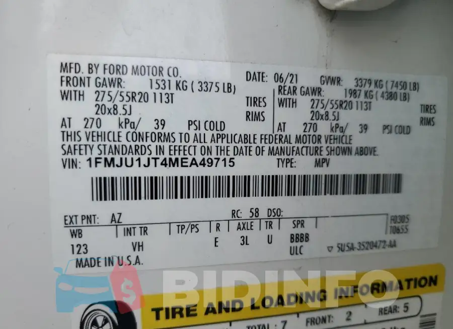 1FMJU1JT4MEA49715 Photo# 14
