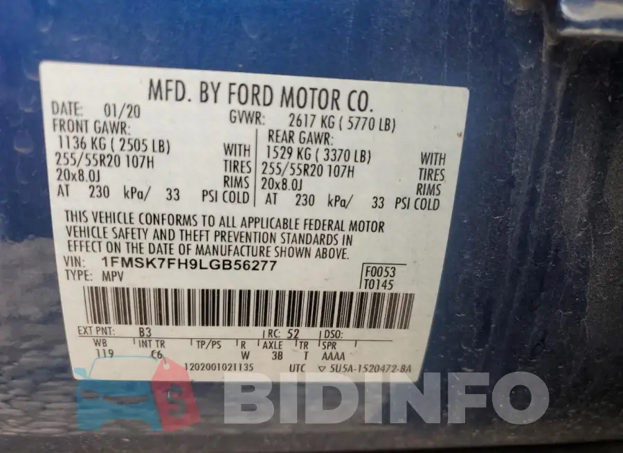 1FMSK7FH9LGB56277 Photo# 14