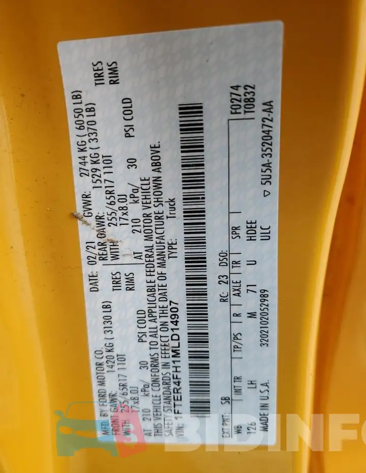 1FTER4FH1MLD14907 Photo# 12